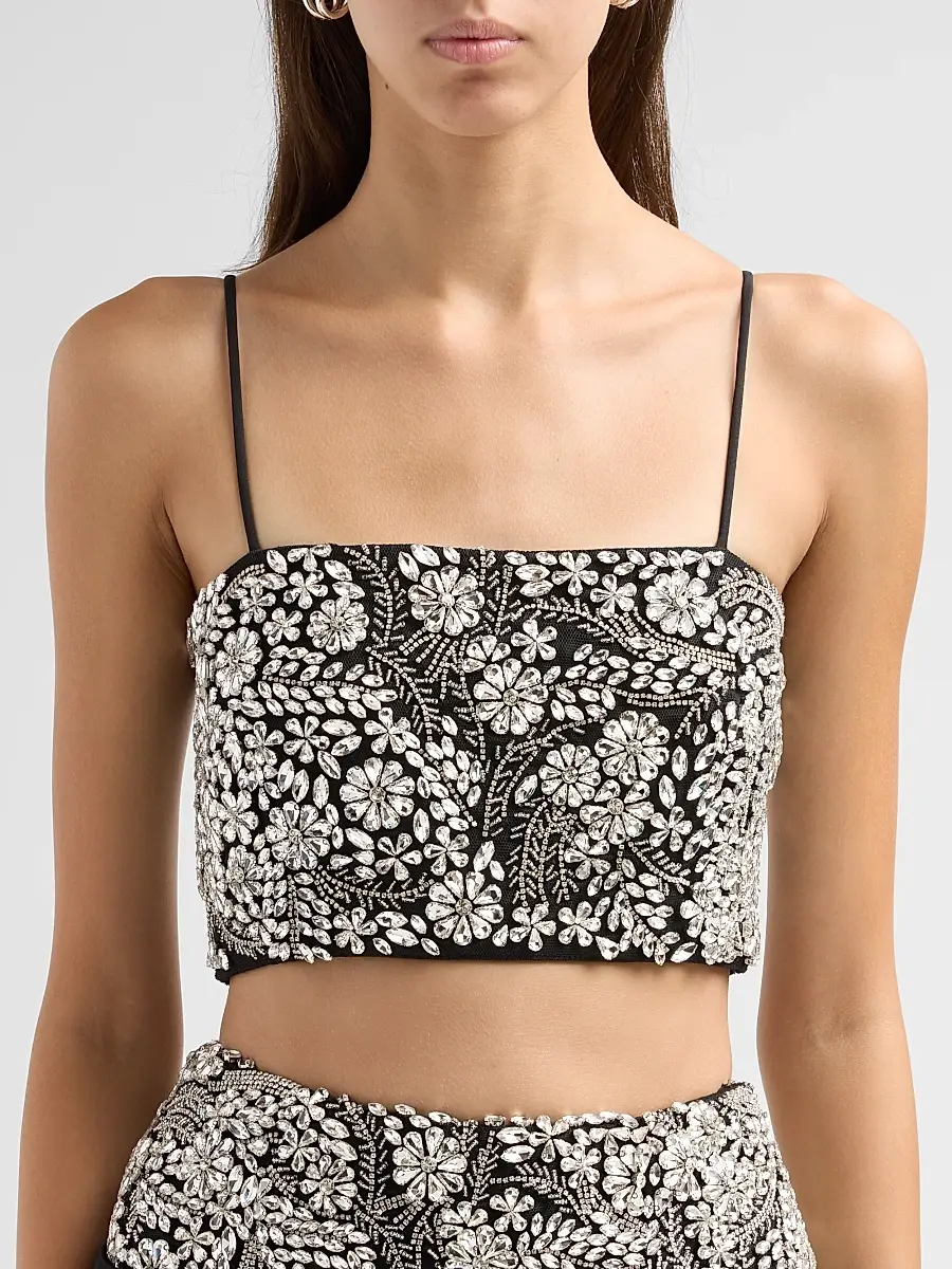 Cinq à Sept Women's Ivy Nikki Crystal-Embellished Crop Top | Thumbnail 5 Cinq à Sept Women's Ivy Nikki Crystal-Embellished Crop Top | Thumbnail 5