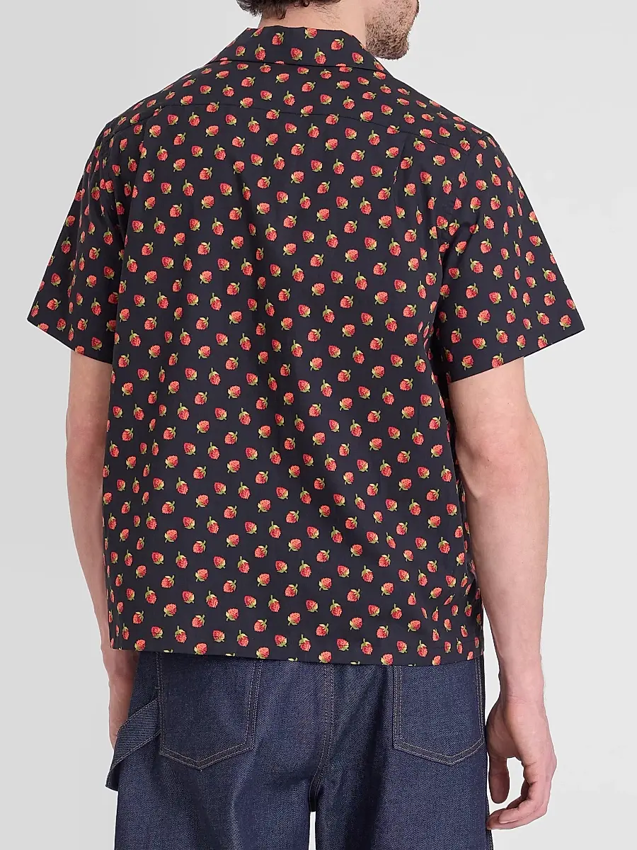 JW Anderson Men's Strawberry-Print Cotton Camp Shirt | Thumbnail 3 JW Anderson Men's Strawberry-Print Cotton Camp Shirt | Thumbnail 3