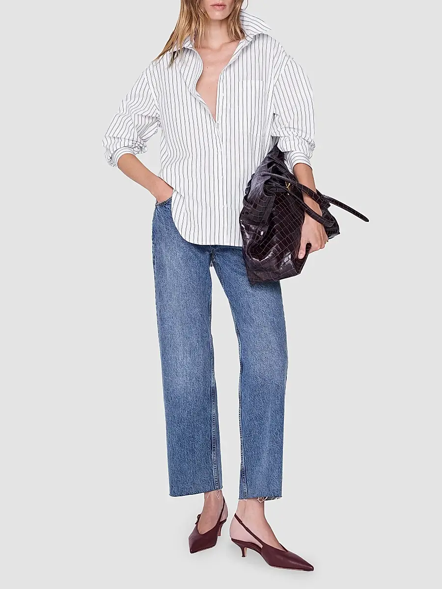 Anine Bing Women's Scott Striped Cotton Shirt | Thumbnail 2 Anine Bing Women's Scott Striped Cotton Shirt | Thumbnail 2