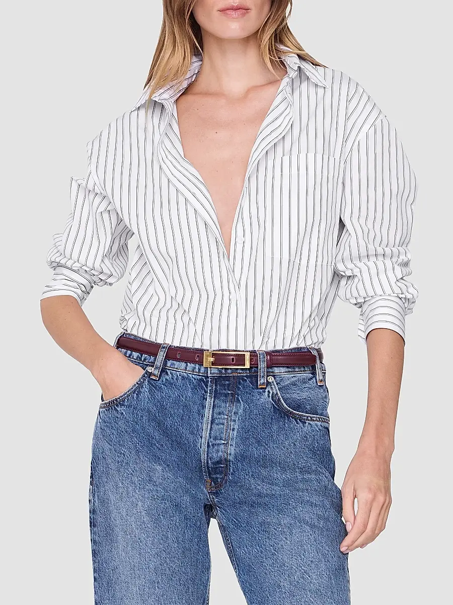 Anine Bing Women's Scott Striped Cotton Shirt | Thumbnail 4 Anine Bing Women's Scott Striped Cotton Shirt | Thumbnail 4
