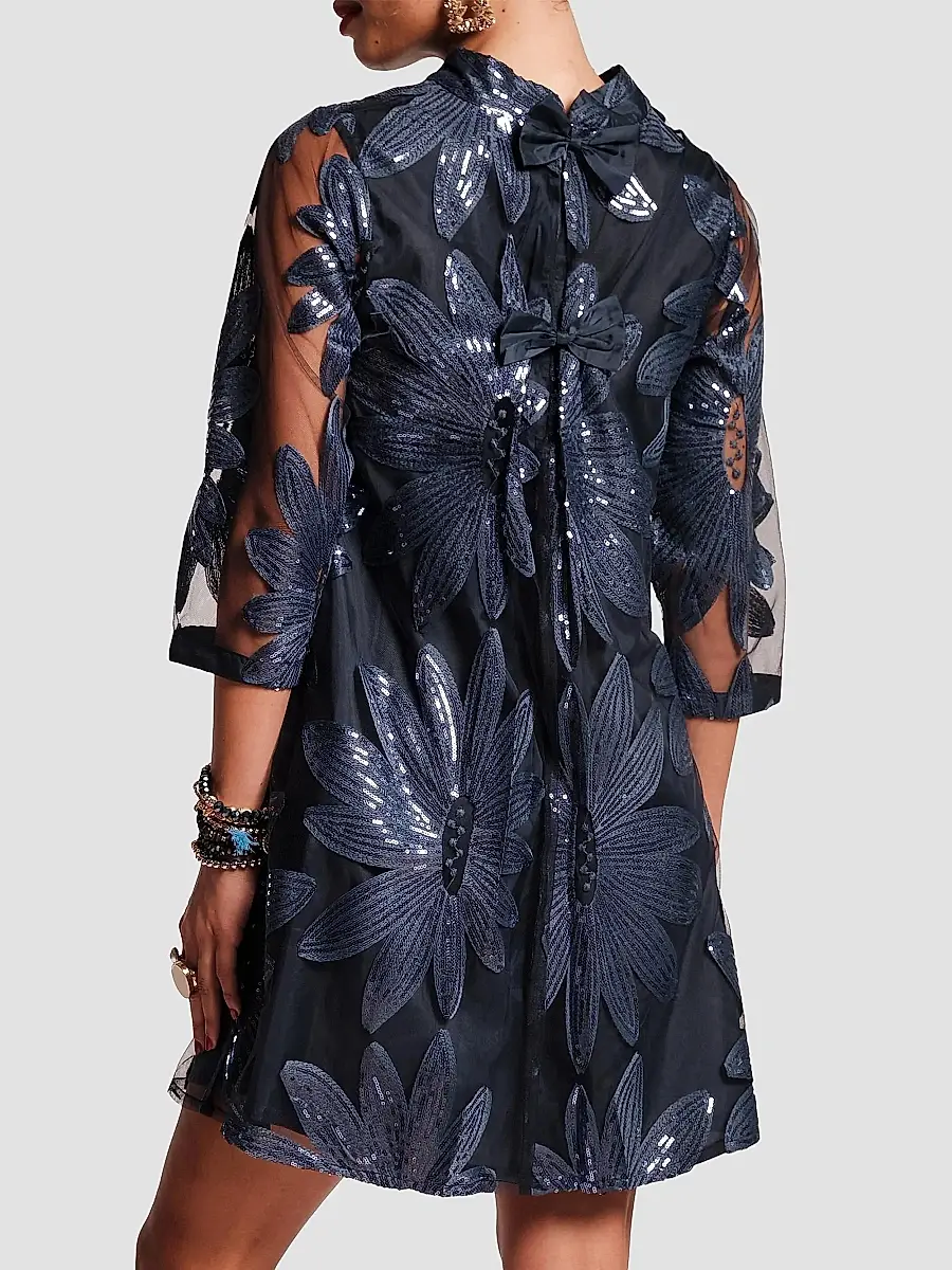 Frances Valentine Women's Diplomat Floral Appliqué Mini Dress | Thumbnail 3