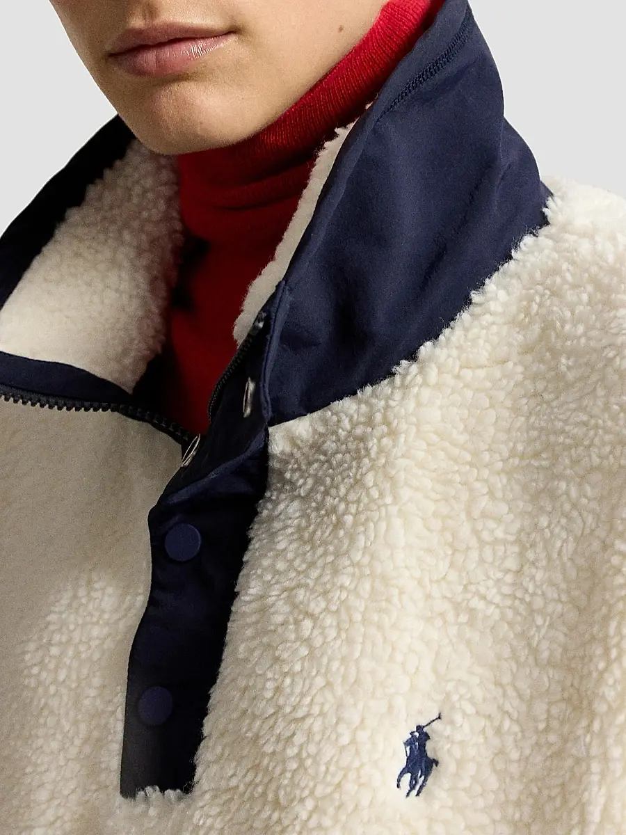 Polo Ralph Lauren Women's Faux Sherpa Bomber Sweatshirt | Thumbnail 5 Polo Ralph Lauren Women's Faux Sherpa Bomber Sweatshirt | Thumbnail 5