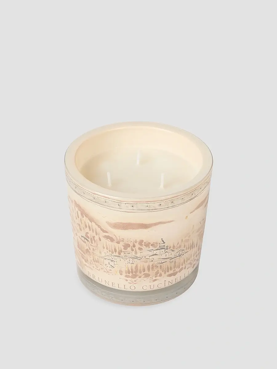 Brunello Cucinelli Candle in Large Glass Holder with Solomeo Design - Panama | Thumbnail 2 Brunello Cucinelli Candle in Large Glass Holder with Solomeo Design - Panama | Thumbnail 2