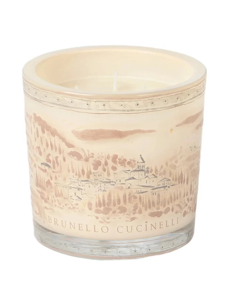 Brunello Cucinelli Candle in Large Glass Holder with Solomeo Design - Panama