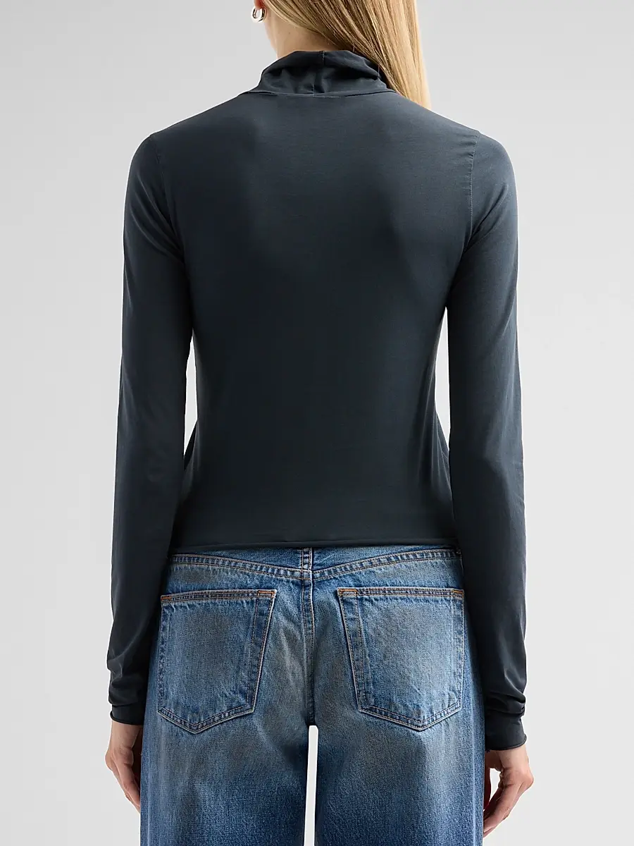 SLVRLAKE Women's Stretch Cotton Turtleneck | Thumbnail 3 SLVRLAKE Women's Stretch Cotton Turtleneck | Thumbnail 3