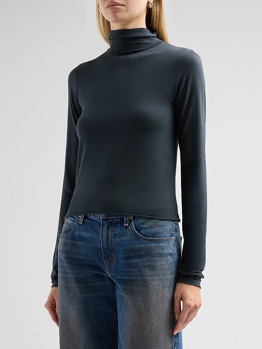 SLVRLAKE Women's Stretch Cotton Turtleneck | Thumbnail 4 SLVRLAKE Women's Stretch Cotton Turtleneck | Thumbnail 4