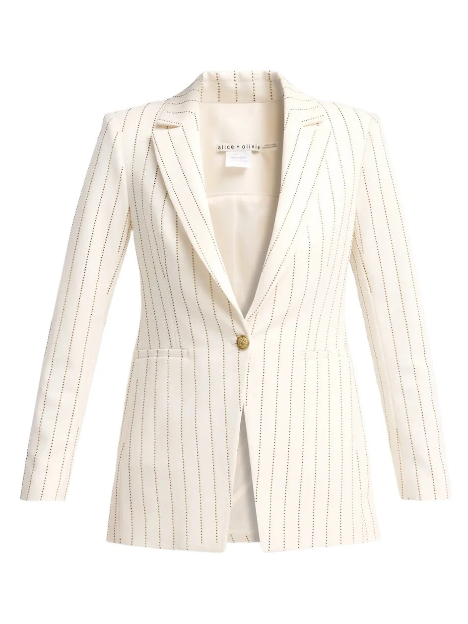 Women's Breann Embellished Pinstripe Cutaway Blazer Women's Breann Embellished Pinstripe Cutaway Blazer