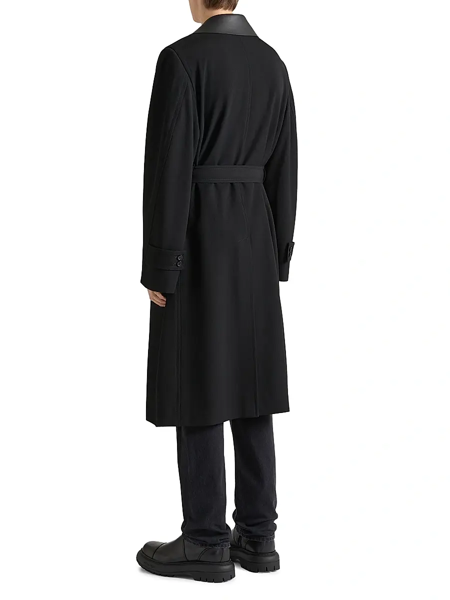 Givenchy Men's Couture Seam Trench Coat in Wool - Black | Thumbnail 3 Givenchy Men's Couture Seam Trench Coat in Wool - Black | Thumbnail 3