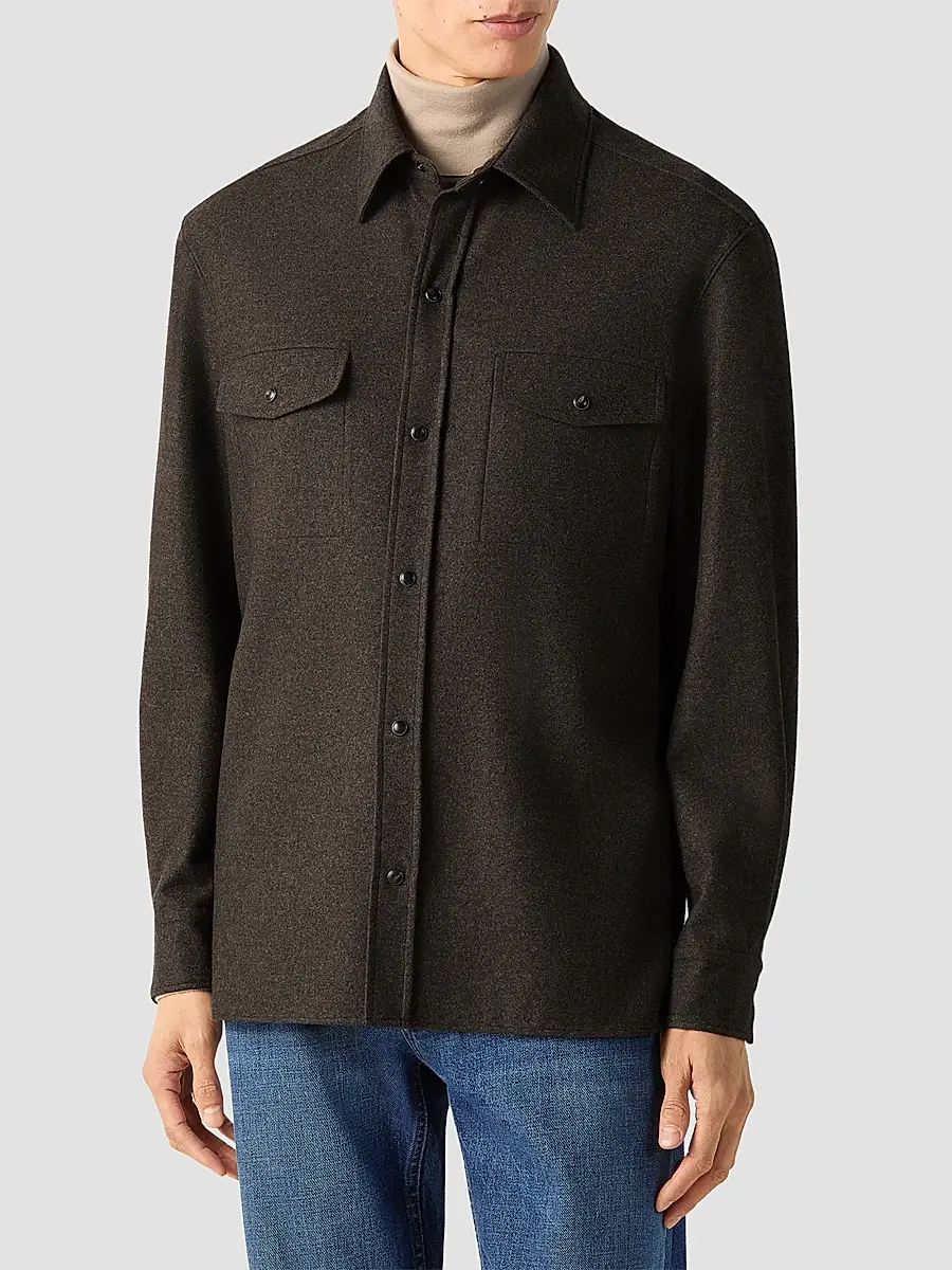 Zegna Men's Oasi Cashmere Overshirt | Thumbnail 3 Zegna Men's Oasi Cashmere Overshirt | Thumbnail 3