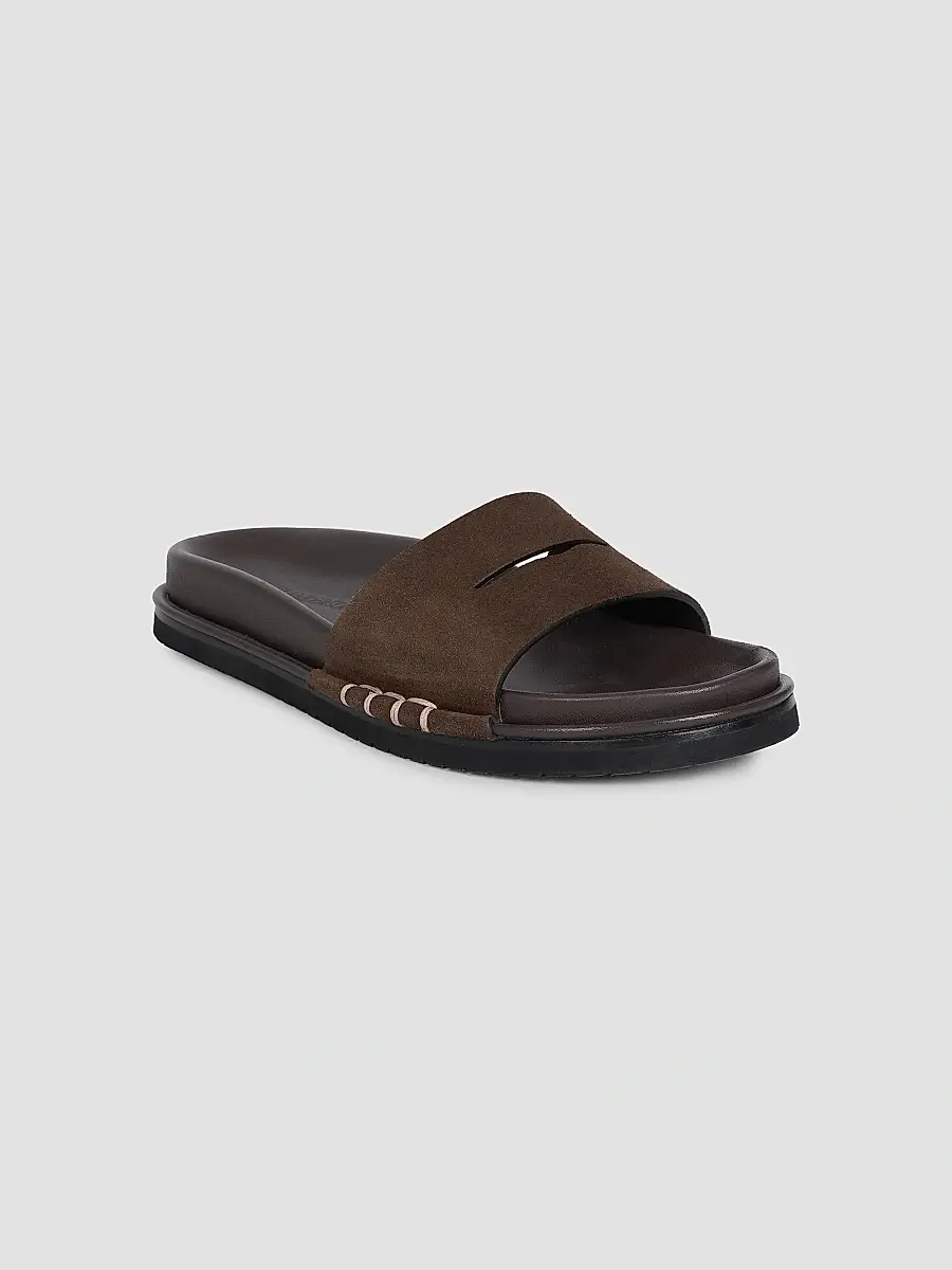 JW Anderson Women's Penny Loafer-Style Suede Slide Sandals | Thumbnail 2