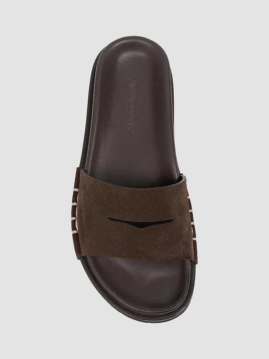 JW Anderson Women's Penny Loafer-Style Suede Slide Sandals | Thumbnail 4