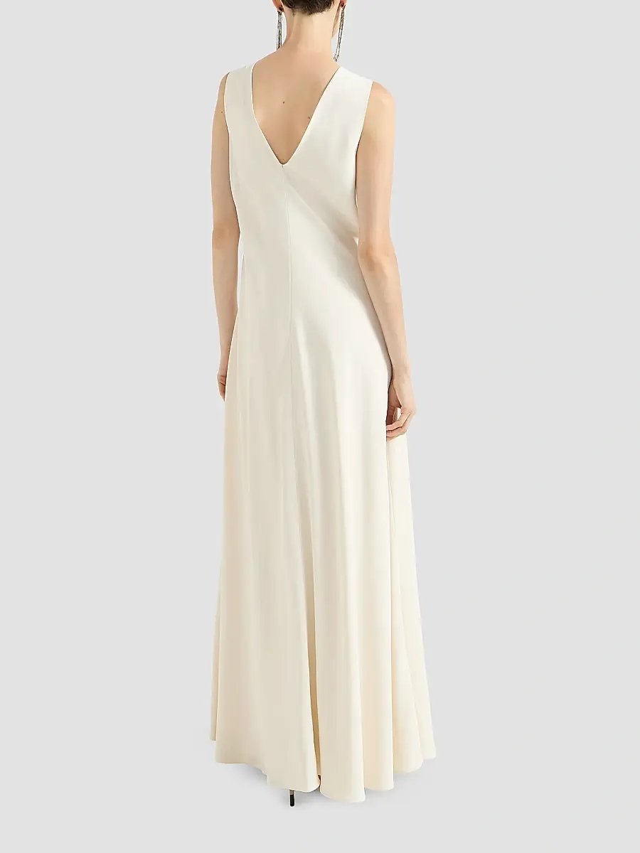 Brunello Cucinelli Women's Silk and Acetate Crêpe Cady Fluid Dress | Thumbnail 4 Brunello Cucinelli Women's Silk and Acetate Crêpe Cady Fluid Dress | Thumbnail 4