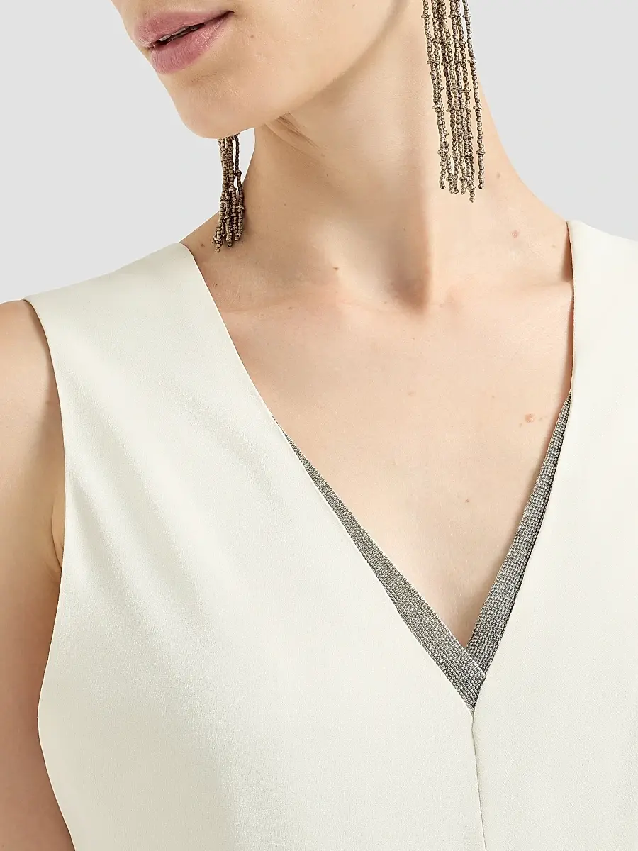 Brunello Cucinelli Women's Silk and Acetate Crêpe Cady Fluid Dress | Thumbnail 6 Brunello Cucinelli Women's Silk and Acetate Crêpe Cady Fluid Dress | Thumbnail 6
