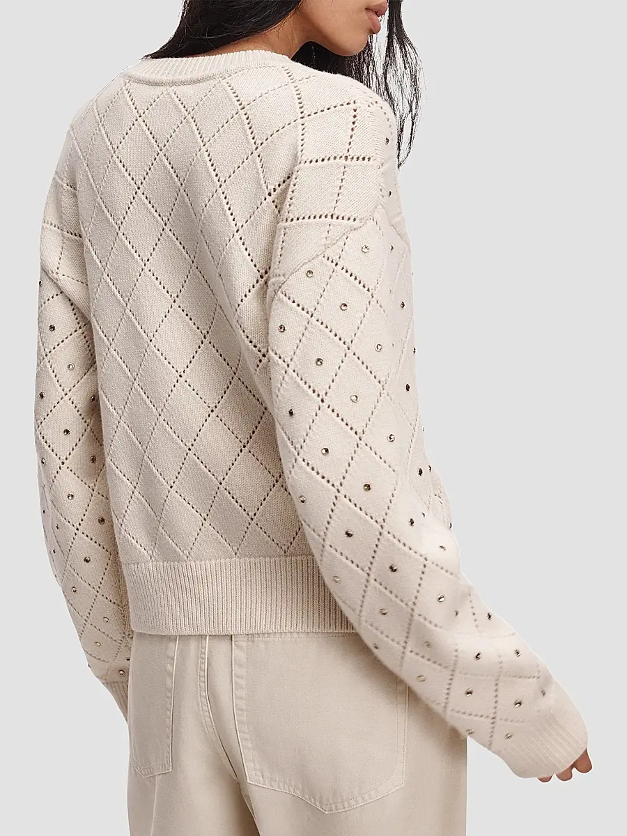 rag & bone Women's Emma Wool Embellished Pointelle Sweater | Thumbnail 10 rag & bone Women's Emma Wool Embellished Pointelle Sweater | Thumbnail 10