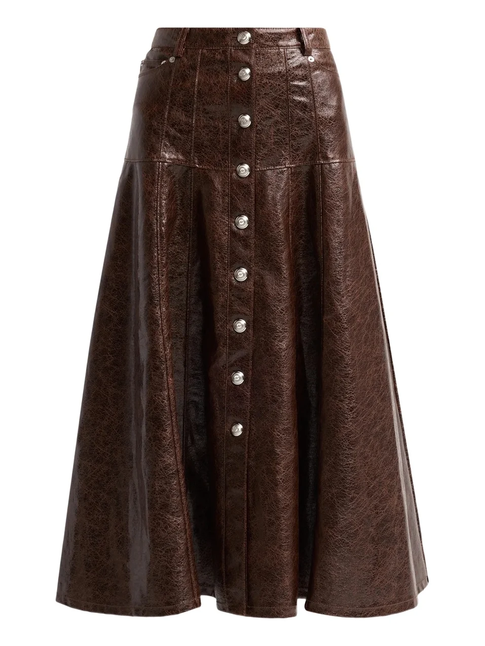 Women's Veena Faux-Leather A-Line Midi Skirt Women's Veena Faux-Leather A-Line Midi Skirt