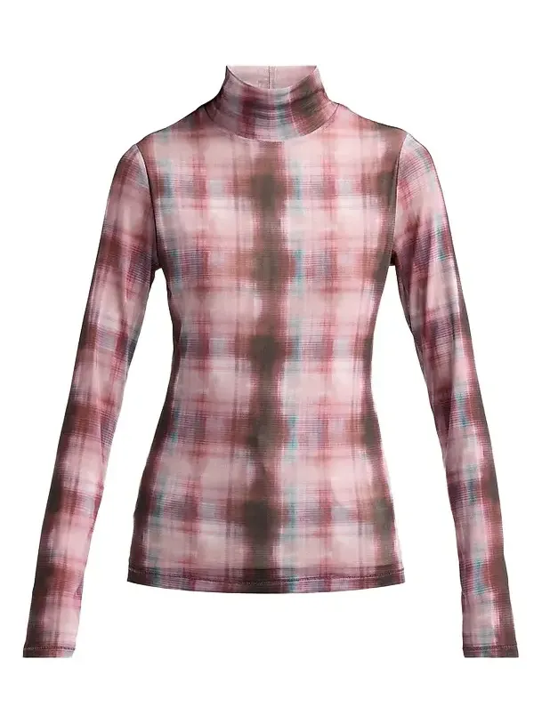 Women's Yana Plaid Turtleneck Top Women's Yana Plaid Turtleneck Top