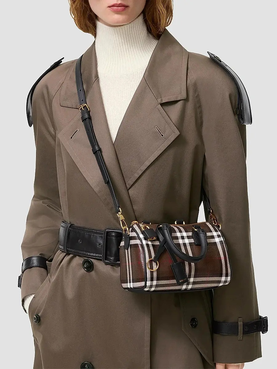 Burberry Women's Mini Check Bowling Bag | Thumbnail 2 Burberry Women's Mini Check Bowling Bag | Thumbnail 2
