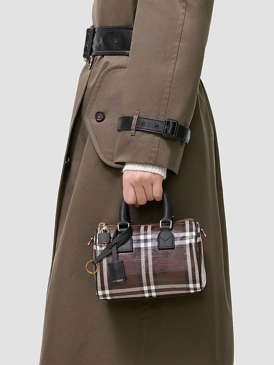 Burberry Women's Mini Check Bowling Bag | Thumbnail 3 Burberry Women's Mini Check Bowling Bag | Thumbnail 3
