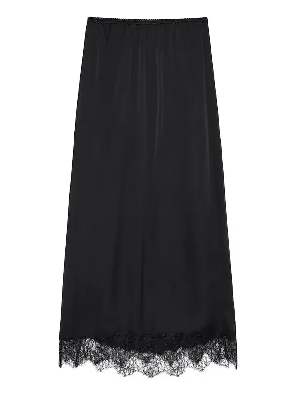 Women's Shelby Silk-Blend Lace-Trim Midi Skirt Women's Shelby Silk-Blend Lace-Trim Midi Skirt