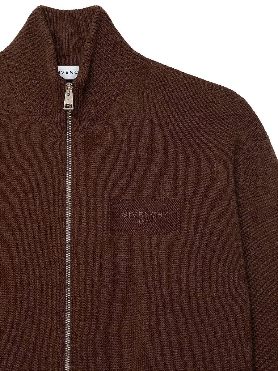 Givenchy Men's Couture Seam Zipped Cardigan in Wool and Cashmere - Dark Havanna | Thumbnail 5 Givenchy Men's Couture Seam Zipped Cardigan in Wool and Cashmere - Dark Havanna | Thumbnail 5