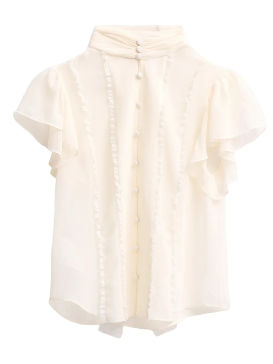 Women's Virelle Lace-Trim Sheer Blouse Women's Virelle Lace-Trim Sheer Blouse
