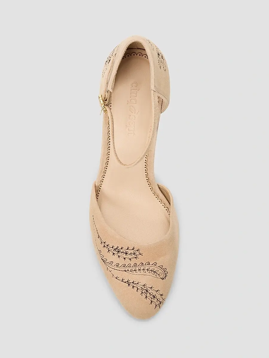Cinq à Sept Women's Mariana 80MM Embroidered Suede Pumps | Thumbnail 4 Cinq à Sept Women's Mariana 80MM Embroidered Suede Pumps | Thumbnail 4