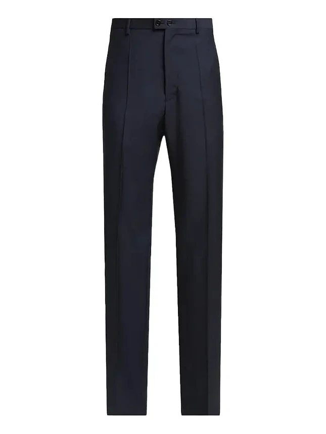 Jil Sander Men's Virgin Wool-Mohair Pintucked Trousers