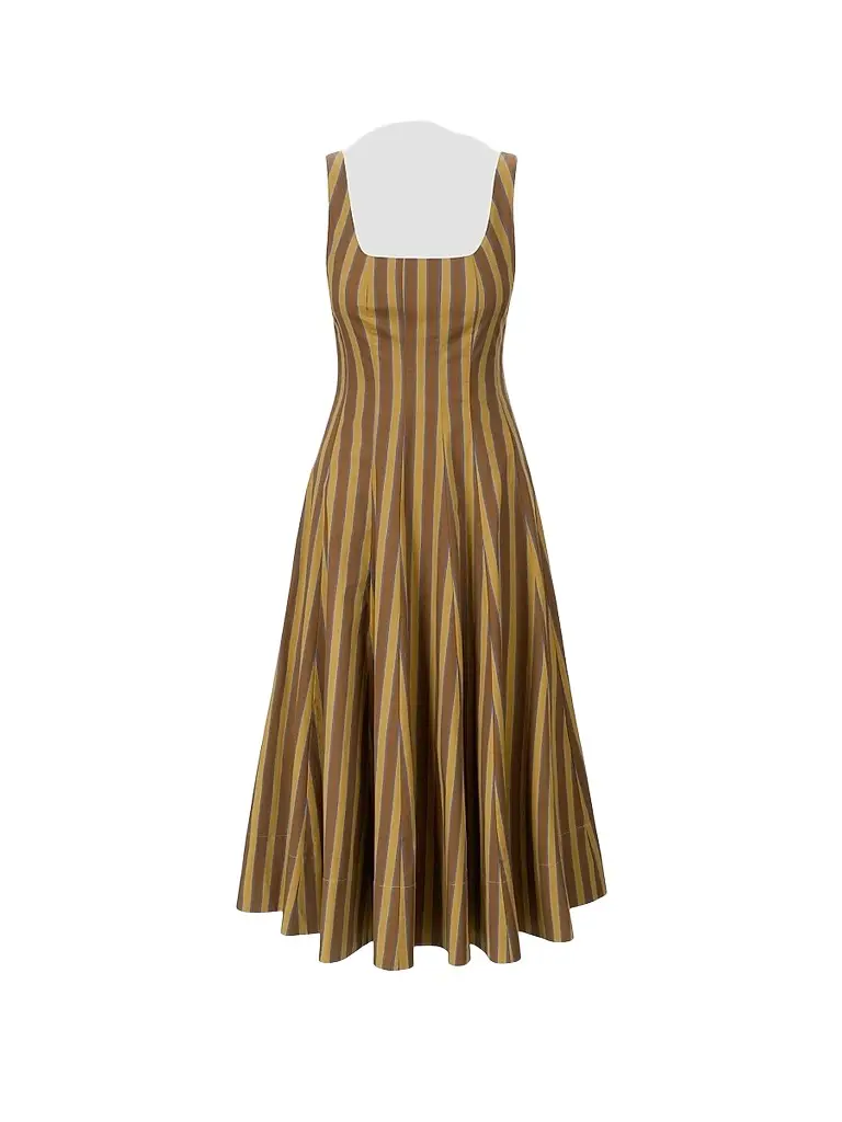 Women's Wells Stripe Stretch Cotton Midi Dress