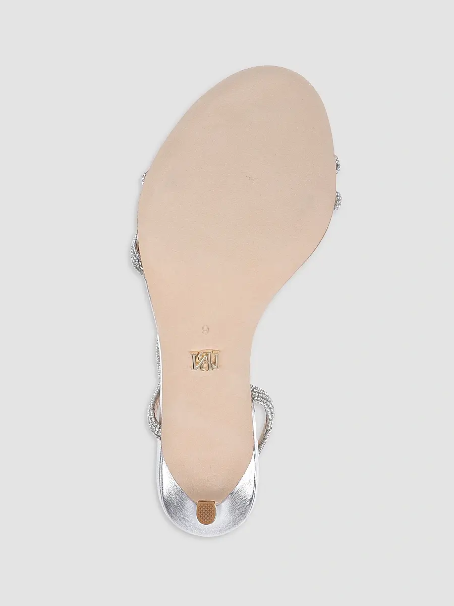 BADGLEY MISCHKA Women's Yulissa 80MM Embellished Leather Slingback Sandals | Thumbnail 6