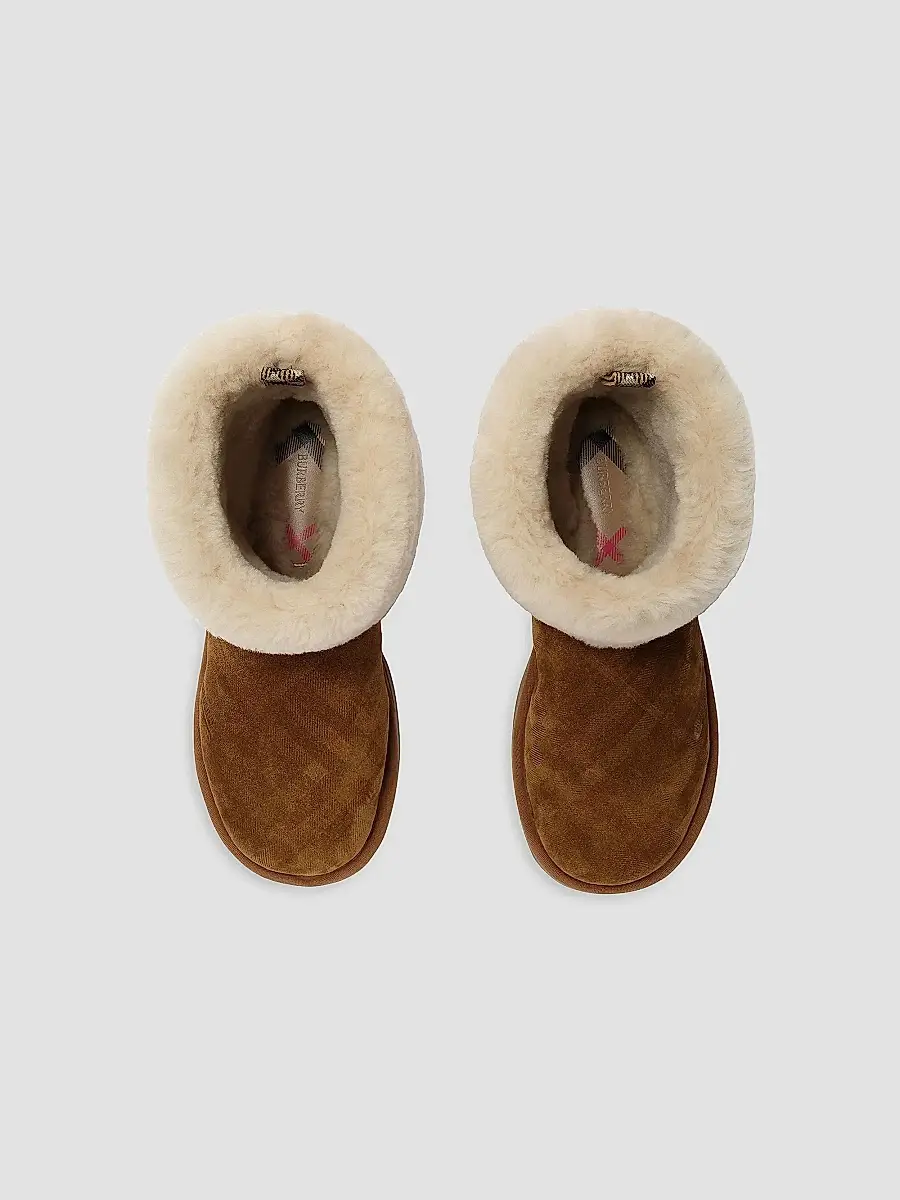 Burberry Women's Check Shearling Flint Boots | Thumbnail 4 Burberry Women's Check Shearling Flint Boots | Thumbnail 4