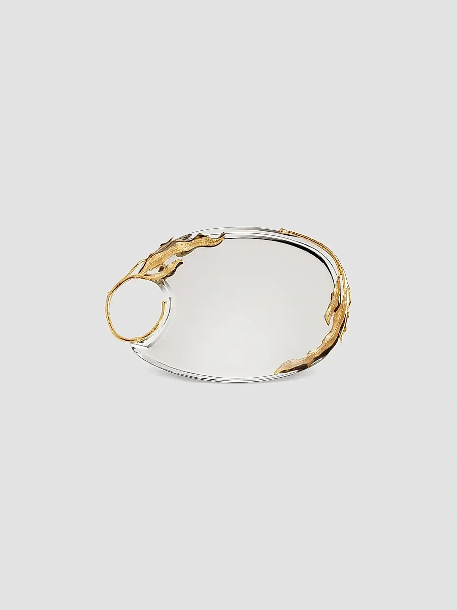 L'Objet Fern Stainless Steel & 24K-Gold Medium Tray | Thumbnail 3