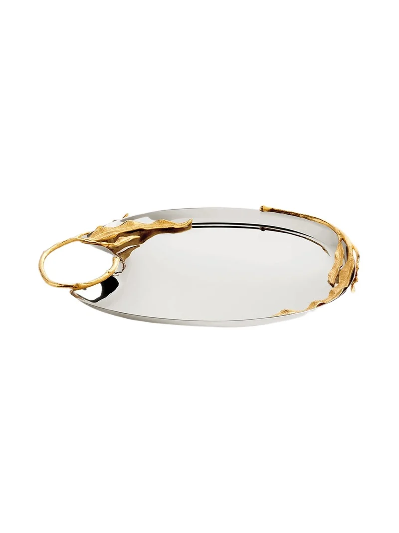 L'Objet Fern Stainless Steel & 24K-Gold Medium Tray