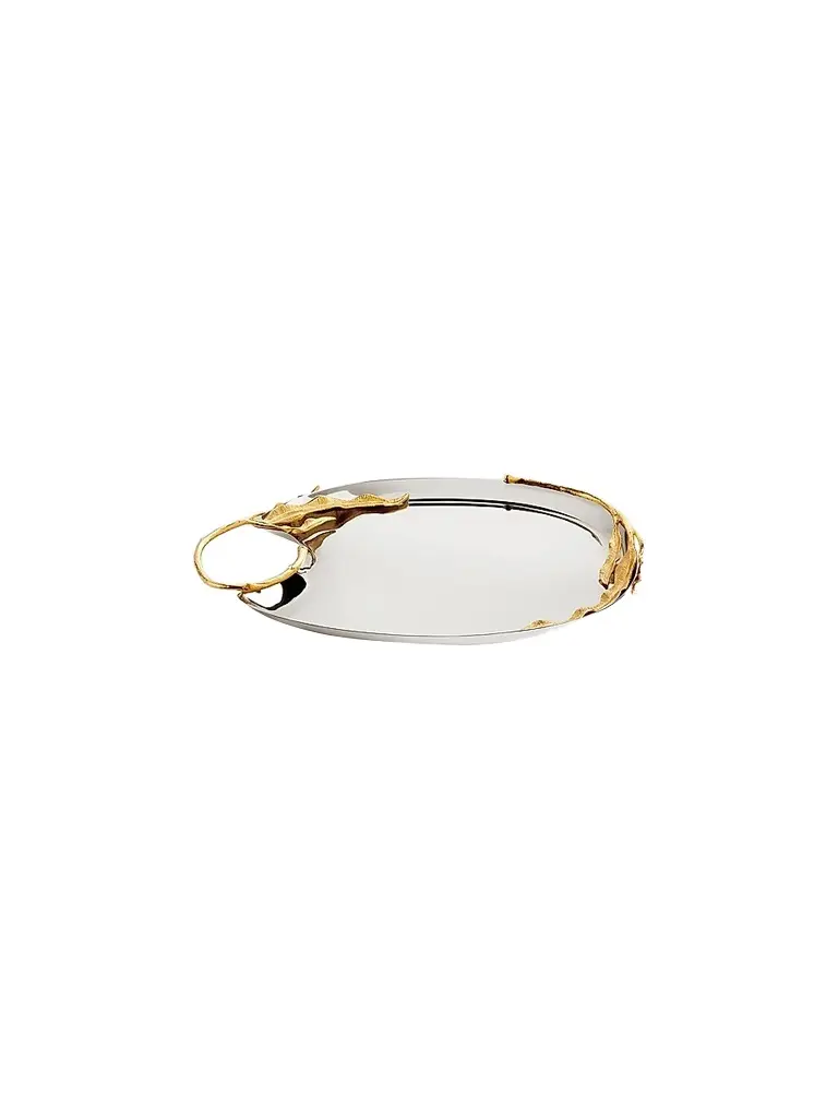 L'Objet Fern Stainless Steel & 24K-Gold Medium Tray