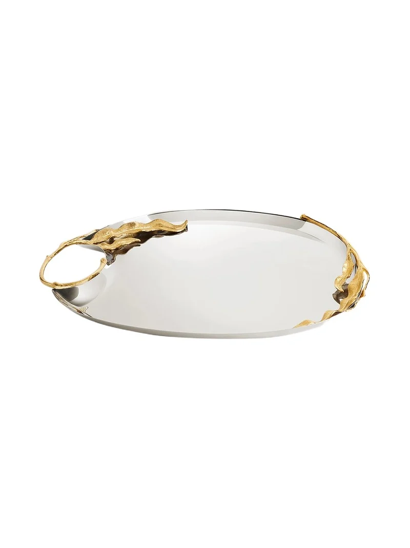 L'Objet Fern Stainless Steel & 24K-Gold Large Tray