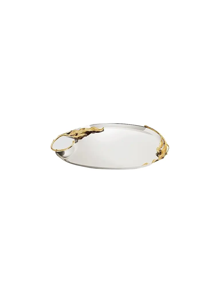 L'Objet Fern Stainless Steel & 24K-Gold Large Tray