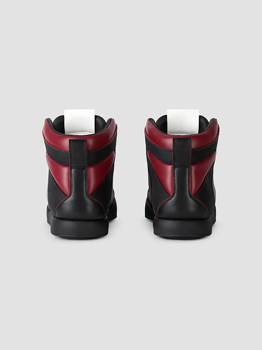 Givenchy Men's Yard High-Top Sneakers in Leather - Black Burgundy | Thumbnail 4 Givenchy Men's Yard High-Top Sneakers in Leather - Black Burgundy | Thumbnail 4