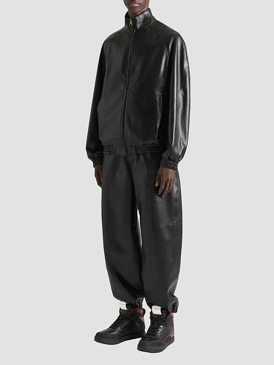 Givenchy Men's Yard High-Top Sneakers in Leather - Black Burgundy | Thumbnail 6 Givenchy Men's Yard High-Top Sneakers in Leather - Black Burgundy | Thumbnail 6