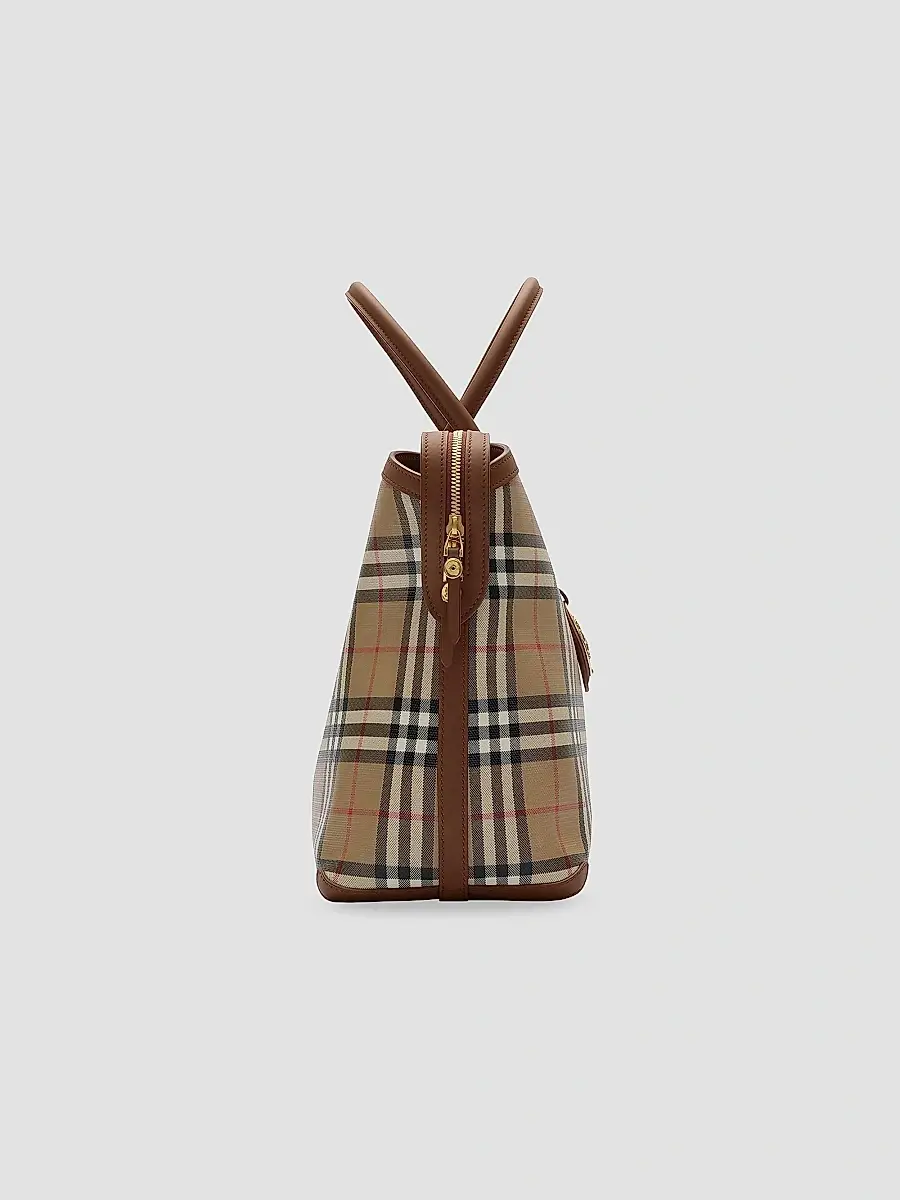 Burberry Women's Checked Cotton Canvas Tote Bag | Thumbnail 5 Burberry Women's Checked Cotton Canvas Tote Bag | Thumbnail 5