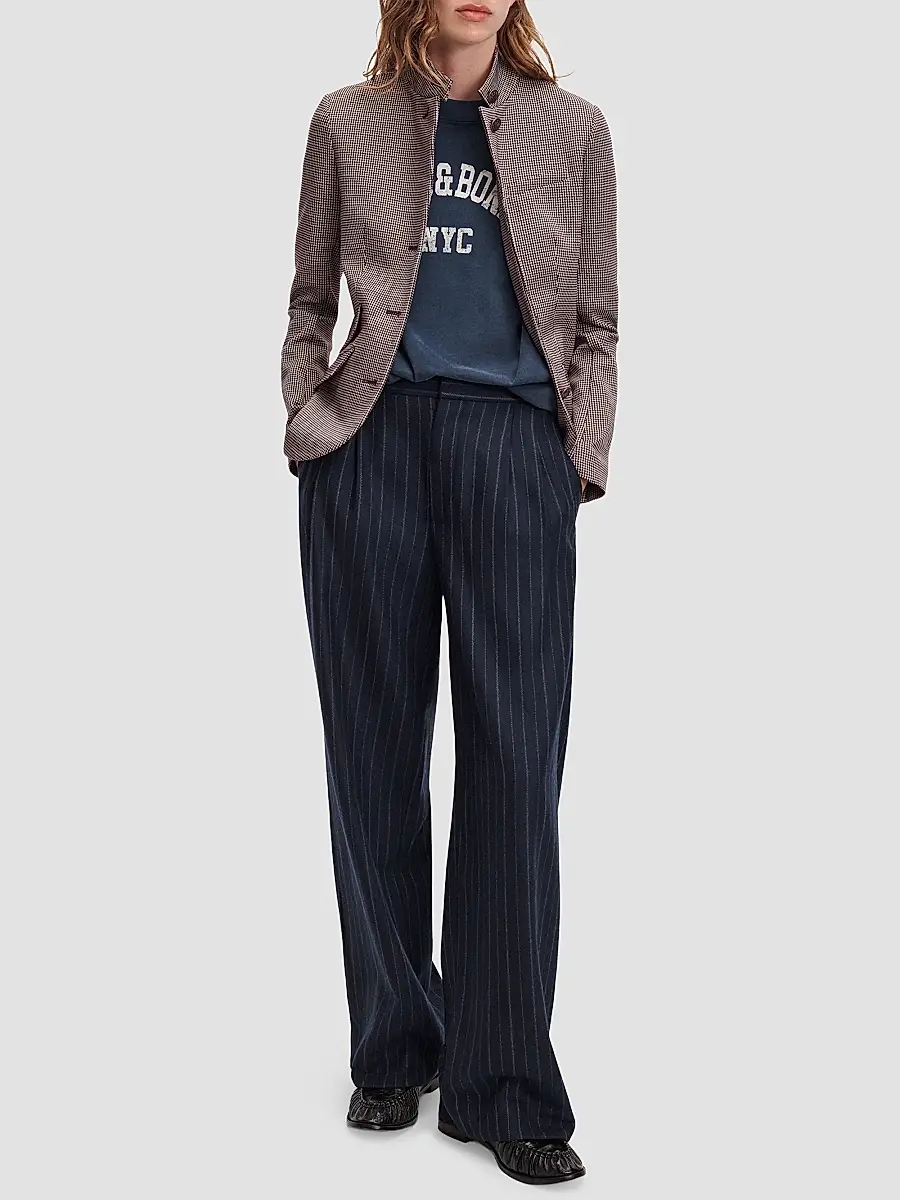 rag & bone Women's Lawrence Pinstripe Tailored Pants | Thumbnail 2
