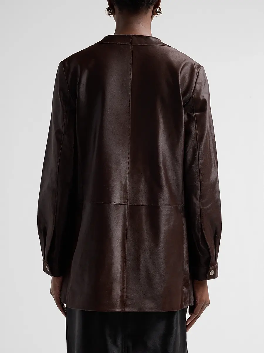 Kobi Halperin Women's Lisa Leather & Calf Hair Button-Front Coat | Thumbnail 3 Kobi Halperin Women's Lisa Leather & Calf Hair Button-Front Coat | Thumbnail 3