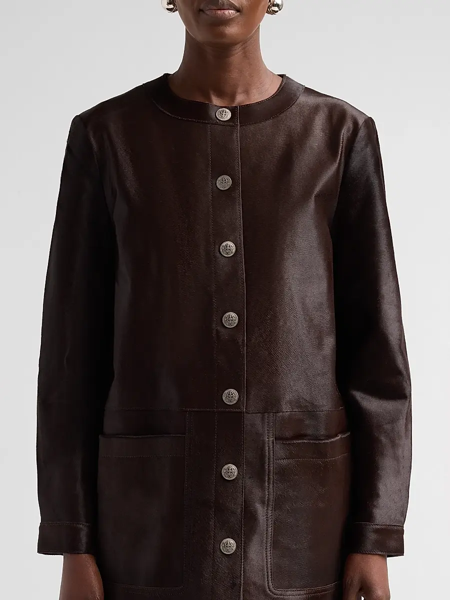 Kobi Halperin Women's Lisa Leather & Calf Hair Button-Front Coat | Thumbnail 5 Kobi Halperin Women's Lisa Leather & Calf Hair Button-Front Coat | Thumbnail 5