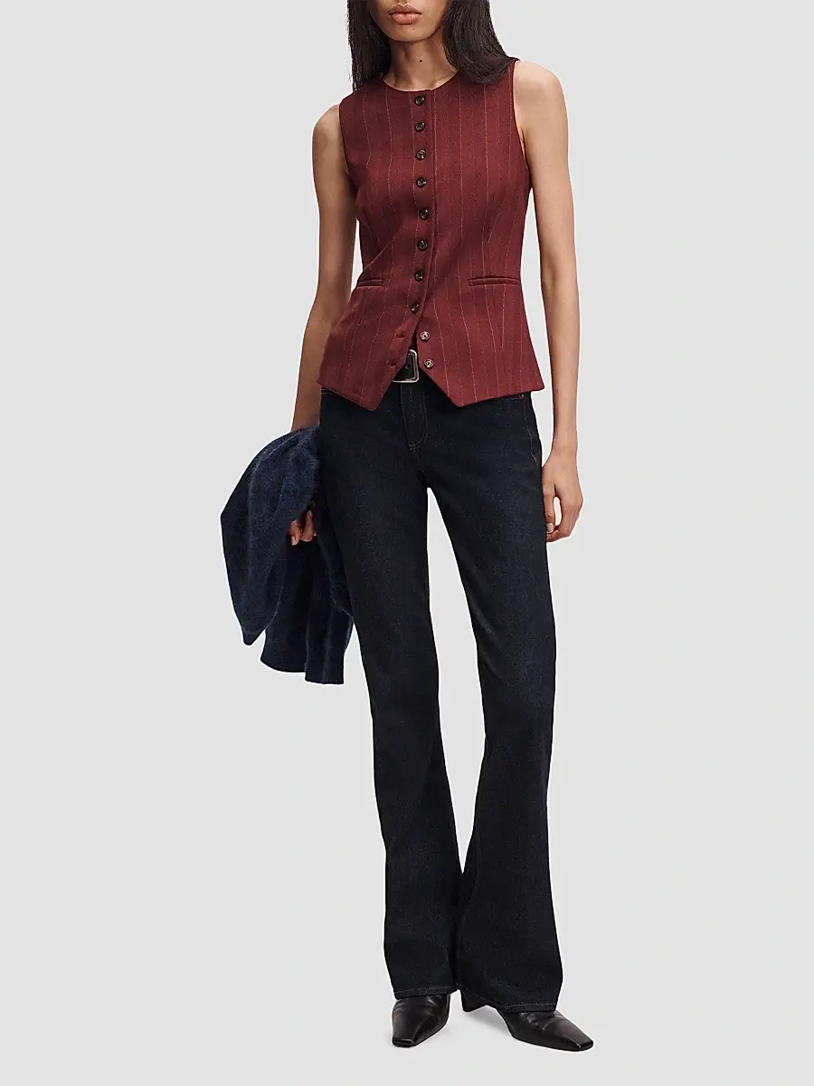rag & bone Women's Irina Striped Ponte Jacquard Vest | Thumbnail 2 rag & bone Women's Irina Striped Ponte Jacquard Vest | Thumbnail 2
