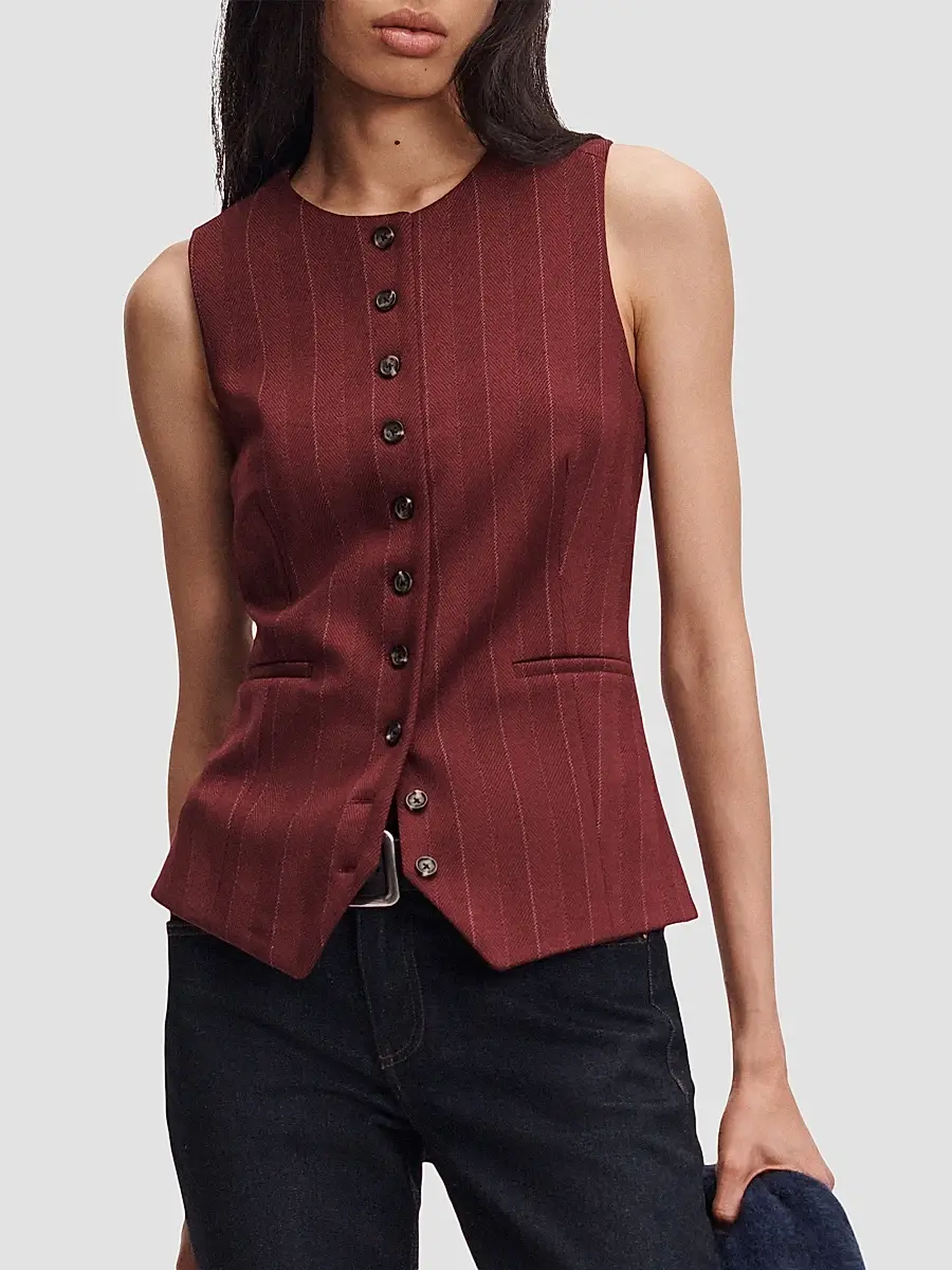 rag & bone Women's Irina Striped Ponte Jacquard Vest | Thumbnail 3 rag & bone Women's Irina Striped Ponte Jacquard Vest | Thumbnail 3