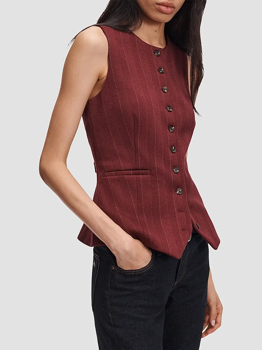 rag & bone Women's Irina Striped Ponte Jacquard Vest | Thumbnail 4 rag & bone Women's Irina Striped Ponte Jacquard Vest | Thumbnail 4