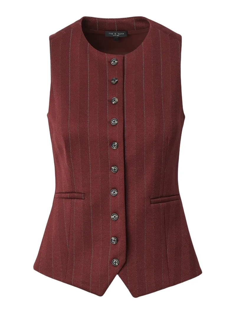 Women's Irina Striped Ponte Jacquard Vest