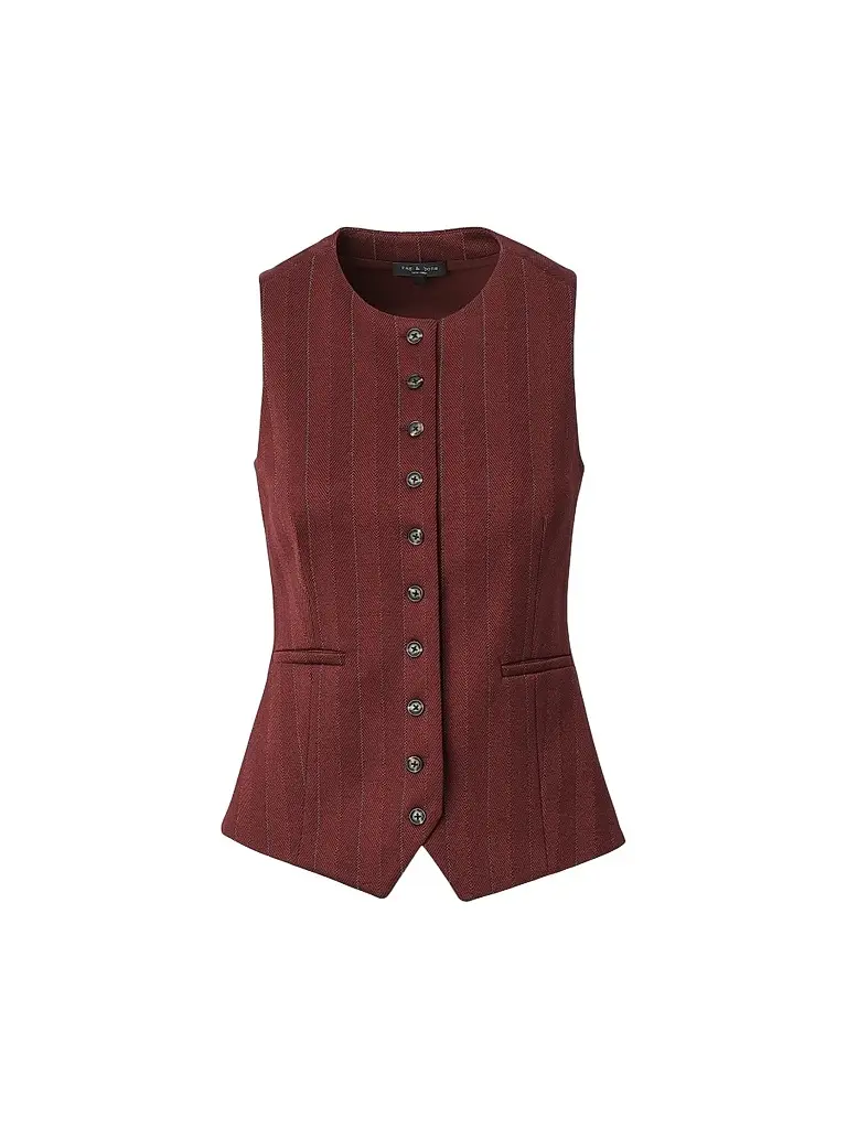 rag & bone Women's Irina Striped Ponte Jacquard Vest