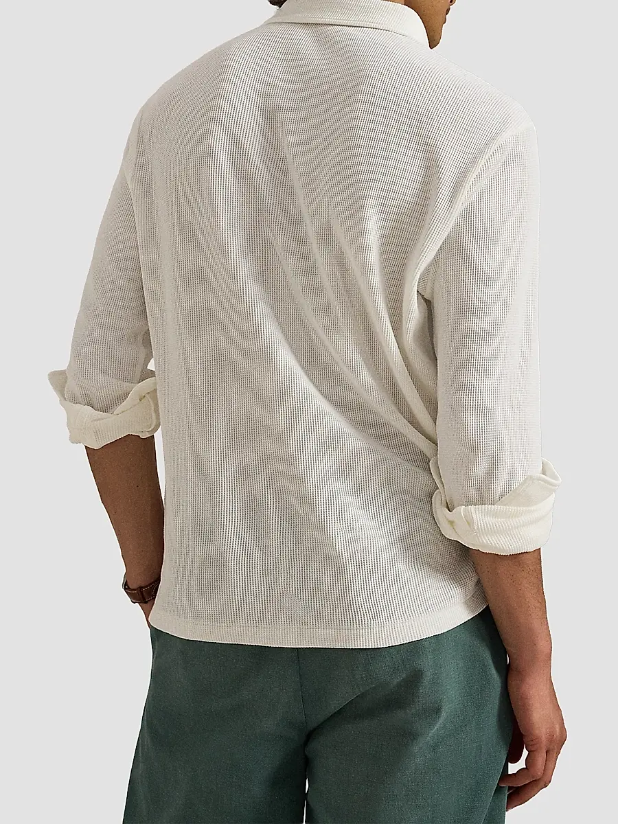 Polo Ralph Lauren Men's Standard-Fit Waffle-Knit Polo Shirt | Thumbnail 3 Polo Ralph Lauren Men's Standard-Fit Waffle-Knit Polo Shirt | Thumbnail 3