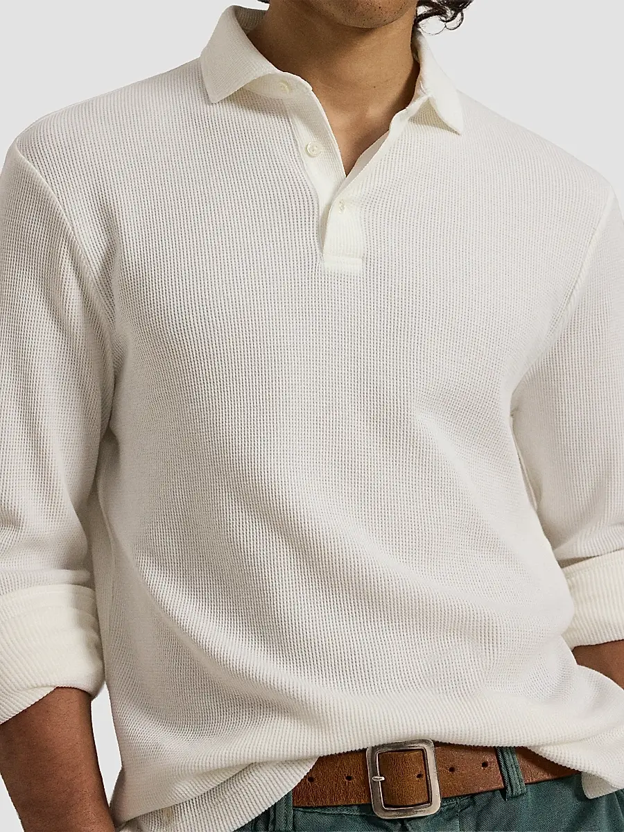 Polo Ralph Lauren Men's Standard-Fit Waffle-Knit Polo Shirt | Thumbnail 5 Polo Ralph Lauren Men's Standard-Fit Waffle-Knit Polo Shirt | Thumbnail 5
