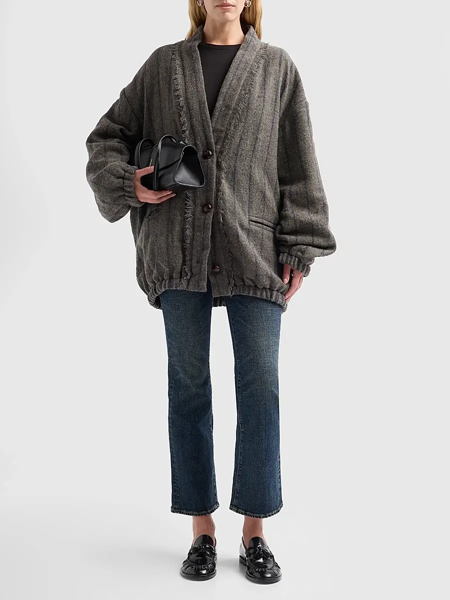 R13 Women's Striped Virgin Wool Cardigan | Thumbnail 2 R13 Women's Striped Virgin Wool Cardigan | Thumbnail 2