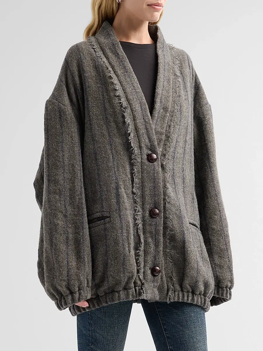 R13 Women's Striped Virgin Wool Cardigan | Thumbnail 4 R13 Women's Striped Virgin Wool Cardigan | Thumbnail 4